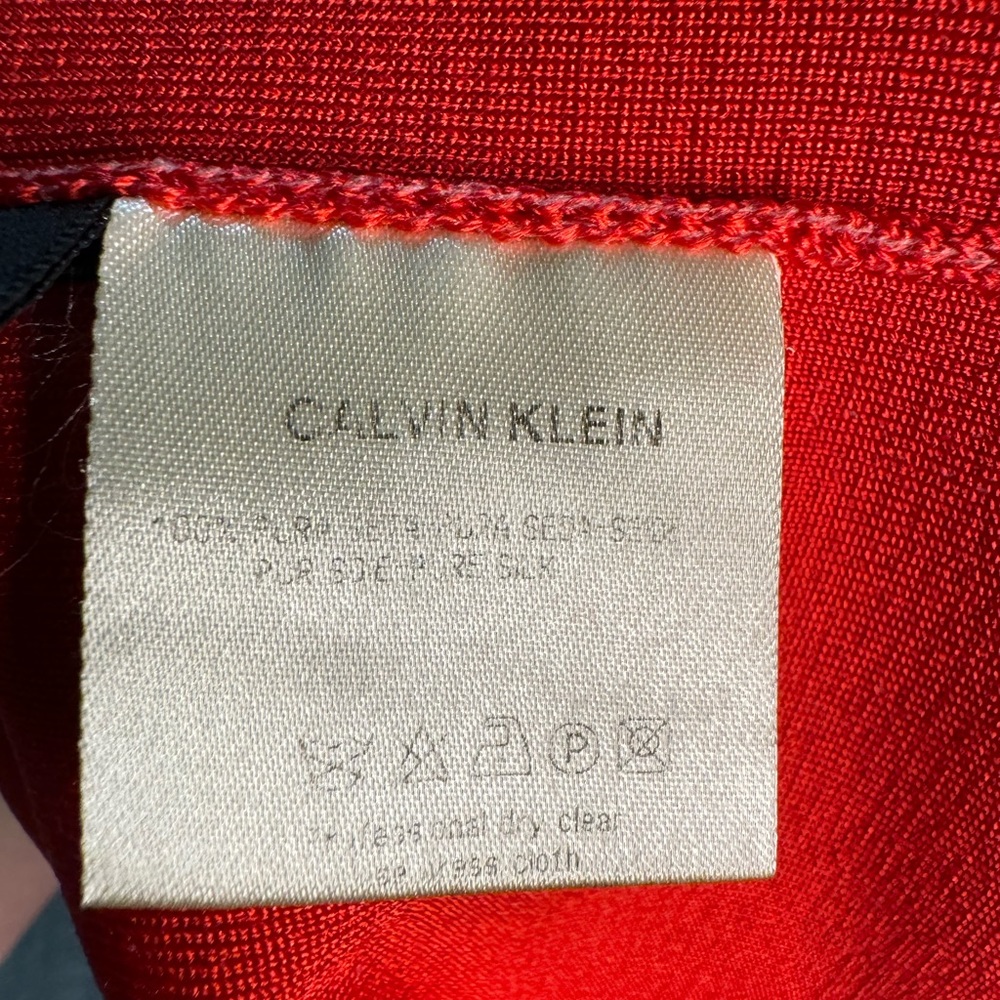 Calvin Klein Collection Red Silk Skirt - Picture 6 of 6